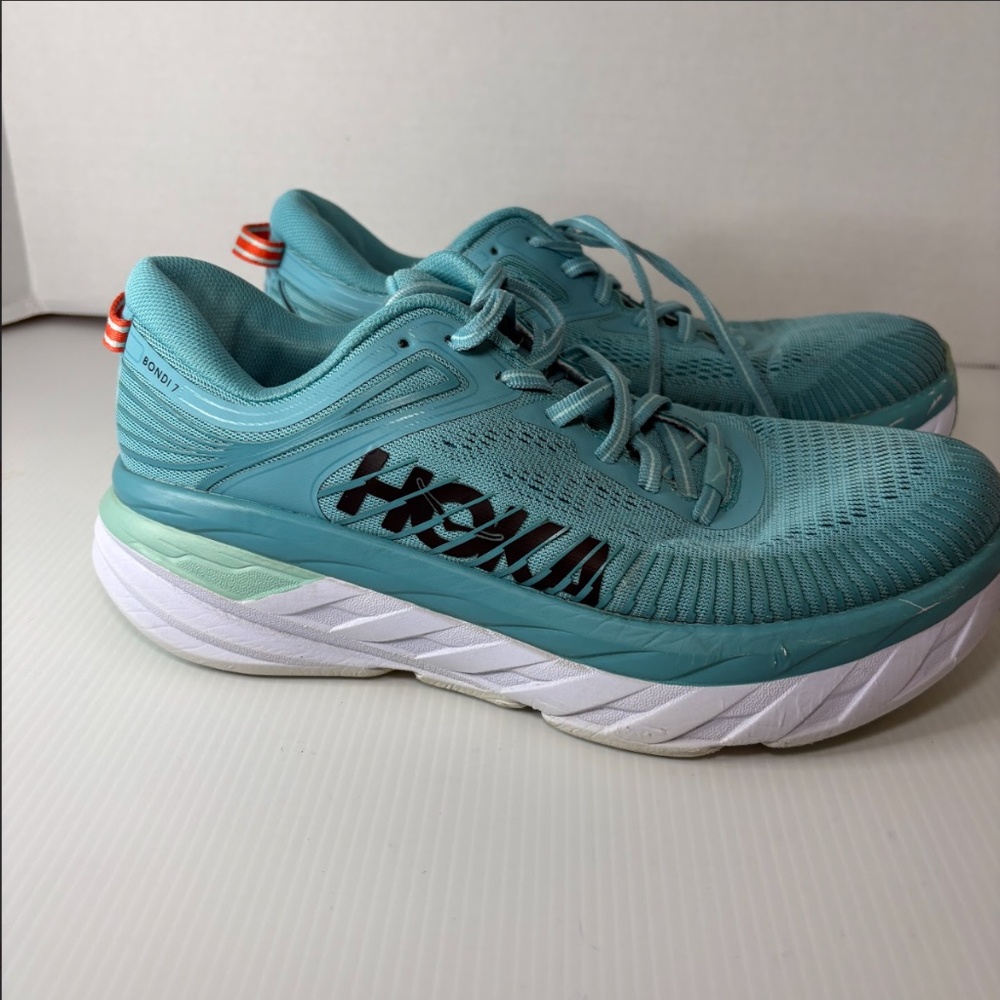 HOKA ONE Bondi 7 ATHLETIC Running SHOES in Eggshell Blue - Men’s - Size 8 US - Picture 2 of 16